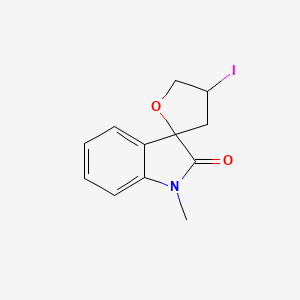 molecular formula C12H12INO2 B13105575 4,5-Dihydro-4-iodo-1'-methyl-spiro[furan-2(3H),3'-[3H]indol]-2'(1'H)-one CAS No. 882041-48-7