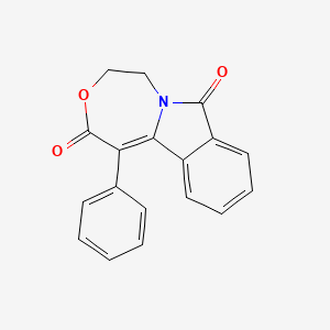 molecular formula C18H13NO3 B13105576 [1,4]Oxazepino[5,4-a]isoindole-2,7-dione, 4,5-dihydro-1-phenyl- CAS No. 205243-92-1