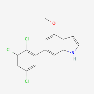 molecular formula C15H10Cl3NO B13105590 4-Methoxy-6-(2,3,5-trichlorophenyl)indole 