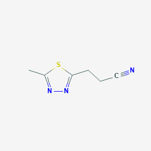 molecular formula C6H7N3S B13105592 3-(5-Methyl-1,3,4-thiadiazol-2-yl)propanenitrile 