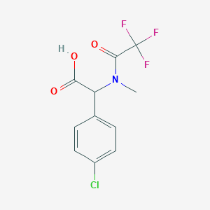 molecular formula C11H9ClF3NO3 B131056 4-Chloro-alpha-[methyl(trifluoroacetyl)amino]-benzeneacetic acid CAS No. 143209-98-7