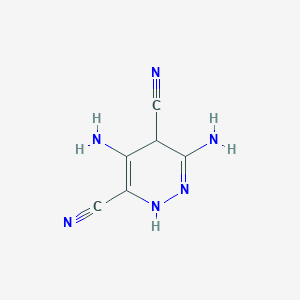 molecular formula C6H6N6 B13105620 4,6-Diamino-2,5-dihydropyridazine-3,5-dicarbonitrile 