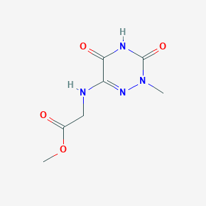 molecular formula C7H10N4O4 B13105628 Methyl 2-((2-methyl-3,5-dioxo-2,3,4,5-tetrahydro-1,2,4-triazin-6-yl)amino)acetate 