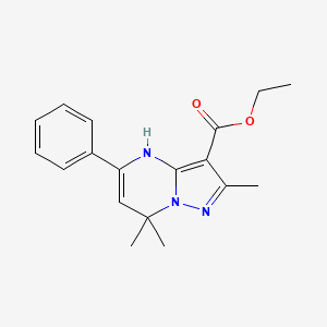 molecular formula C18H21N3O2 B13105747 Ethyl 2,7,7-trimethyl-5-phenyl-4,7-dihydropyrazolo[1,5-A]pyrimidine-3-carboxylate 
