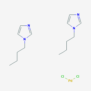 molecular formula C14H24Cl2N4Pd B13105786 Palladium, bis(1-butyl-1H-imidazole)dichloro- 