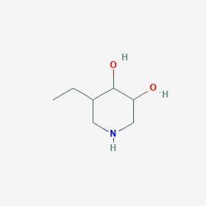 molecular formula C7H15NO2 B13105796 5-Ethylpiperidine-3,4-diol 