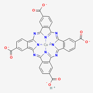 molecular formula C36H13CuN8O8-3 B13105811 4,4',4''4''-Tetracarboxyphthalocyaninecopper(II) 