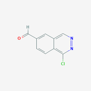 molecular formula C9H5ClN2O B13105855 1-Chlorophthalazine-6-carbaldehyde 