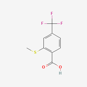 molecular formula C9H7F3O2S B1310588 Benzoic acid, 2-(methylthio)-4-(trifluoromethyl)- CAS No. 142994-05-6