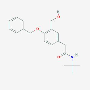 molecular formula C20H25NO3 B13105929 2-(4-(Benzyloxy)-3-(hydroxymethyl)phenyl)-N-(tert-butyl)acetamide 