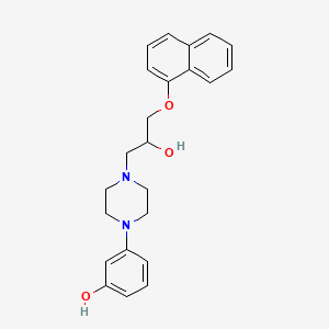 molecular formula C23H26N2O3 B13106001 3-(4-(2-Hydroxy-3-(naphthalen-1-yloxy)propyl)piperazin-1-yl)phenol 
