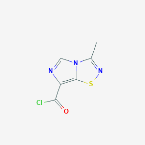 molecular formula C6H4ClN3OS B13106008 3-Methylimidazo[1,5-d][1,2,4]thiadiazole-7-carbonyl chloride CAS No. 54681-69-5