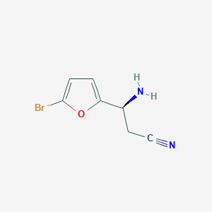 molecular formula C7H7BrN2O B13106037 (S)-3-Amino-3-(5-bromofuran-2-yl)propanenitrile 