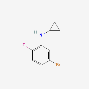 molecular formula C9H9BrFN B13106045 5-Bromo-N-cyclopropyl-2-fluoroaniline 