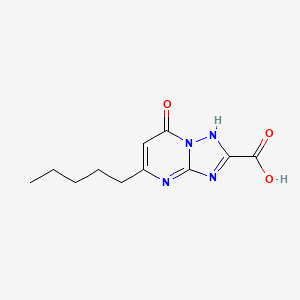 molecular formula C11H14N4O3 B13106066 7-Oxo-5-pentyl-1,7-dihydro[1,2,4]triazolo[1,5-a]pyrimidine-2-carboxylic acid CAS No. 54289-36-0