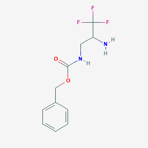 molecular formula C11H13F3N2O2 B13106076 Benzyl (2-amino-3,3,3-trifluoropropyl)carbamate 
