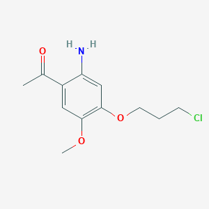 molecular formula C12H16ClNO3 B13106077 1-(2-Amino-4-(3-chloropropoxy)-5-methoxyphenyl)ethanone 