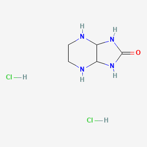 molecular formula C5H12Cl2N4O B13106129 Hexahydro-1H-imidazo[4,5-b]pyrazin-2(3H)-onedihydrochloride 