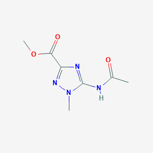 molecular formula C7H10N4O3 B13106218 Methyl 5-acetamido-1-methyl-1H-1,2,4-triazole-3-carboxylate 