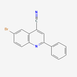 molecular formula C16H9BrN2 B13106234 6-Bromo-2-phenylquinoline-4-carbonitrile 