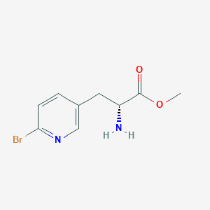 molecular formula C9H11BrN2O2 B13106282 Methyl (R)-2-amino-3-(6-bromopyridin-3-yl)propanoate 
