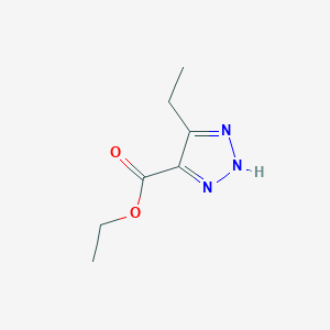 molecular formula C7H11N3O2 B13106295 Ethyl 4-ethyl-1H-1,2,3-triazole-5-carboxylate 
