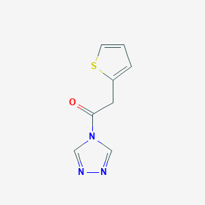 molecular formula C8H7N3OS B13106303 2-(Thiophen-2-yl)-1-(4H-1,2,4-triazol-4-yl)ethanone 