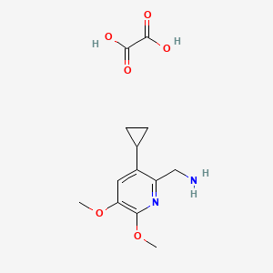 molecular formula C13H18N2O6 B13106329 (3-Cyclopropyl-5,6-dimethoxypyridin-2-yl)methanamine oxalate 