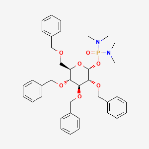 B1310633 2,3,4,6-Tetra-O-benzyl-alpha-D-glucopyranosyl N,N,N',N'-Tetramethylphosphorodiamidate CAS No. 143520-19-8
