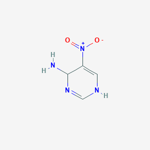 molecular formula C4H6N4O2 B13106350 5-Nitro-1,4-dihydropyrimidin-4-amine 
