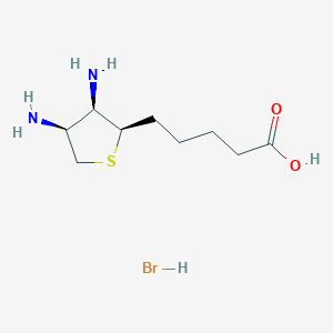 molecular formula C9H19BrN2O2S B13106364 5-((2R,3R,4S)-3,4-Diaminotetrahydrothiophen-2-yl)pentanoicacidhydrobromide 