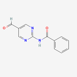 molecular formula C12H9N3O2 B13106399 N-(5-Formylpyrimidin-2-yl)benzamide 