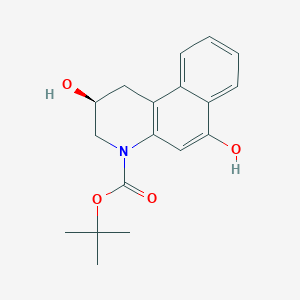 molecular formula C18H21NO4 B13106413 (S)-tert-Butyl 2,6-dihydroxy-2,3-dihydrobenzo[f]quinoline-4(1H)-carboxylate 