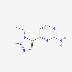 molecular formula C10H13N5 B13106418 4-(1-Ethyl-2-methyl-1H-imidazol-5-yl)pyrimidin-2-amine 