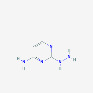 molecular formula C5H9N5 B13106434 2-Hydrazinyl-6-methylpyrimidin-4-amine 