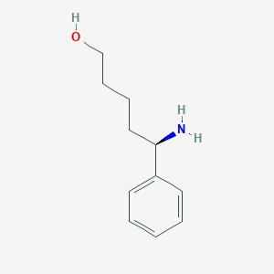 molecular formula C11H17NO B13106443 (R)-5-Amino-5-phenylpentan-1-ol 
