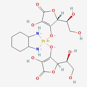 molecular formula C18H26N2O12Pt B13106445 Platinum,bis(L-ascorbato-O3)(1,2-cyclohexanediamine-N,N')- 