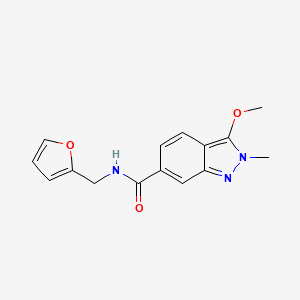 molecular formula C15H15N3O3 B13106467 N-(furan-2-ylmethyl)-3-methoxy-2-methyl-2H-indazole-6-carboxamide CAS No. 919107-40-7
