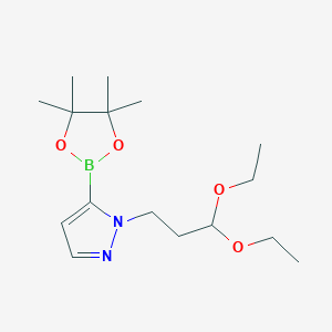 molecular formula C16H29BN2O4 B1310681 1-(3,3-Diethoxypropyl)-5-(4,4,5,5-tetramethyl-1,3,2-dioxaborolan-2-YL)-1H-pyrazole CAS No. 847818-78-4