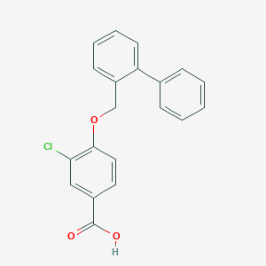 molecular formula C20H15ClO3 B1310694 Benzoic acid, 4-([1,1'-biphenyl]-2-ylmethoxy)-3-chloro- CAS No. 833484-99-4
