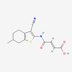 molecular formula C14H14N2O3S B1310738 (E)-3-(3-Cyano-6-methyl-4,5,6,7-tetrahydro-benzo[b]thiophen-2-ylcarbamoyl)-acrylic acid CAS No. 331962-63-1