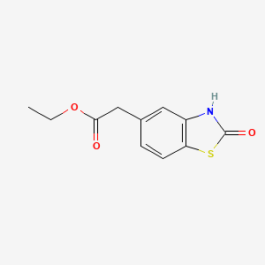 molecular formula C11H11NO3S B13107856 Ethyl 2-(2-oxo-2,3-dihydrobenzo[d]thiazol-5-yl)acetate 