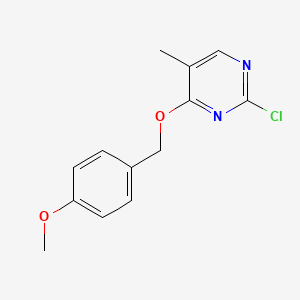 molecular formula C13H13ClN2O2 B13107857 2-Chloro-4-((4-methoxybenzyl)oxy)-5-methylpyrimidine 