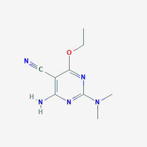 molecular formula C9H13N5O B13107878 4-Amino-2-(dimethylamino)-6-ethoxypyrimidine-5-carbonitrile 