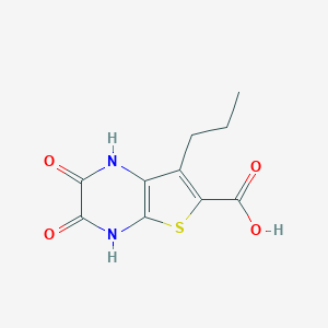 molecular formula C10H10N2O4S B131079 2,3-Dioxo-7-propyl-1,2,3,4-tetrahydrothieno[2,3-b]pyrazine-6-carboxylic acid CAS No. 149587-39-3
