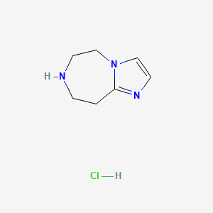 molecular formula C7H12ClN3 B13107934 6,7,8,9-Tetrahydro-5H-imidazo[1,2-d][1,4]diazepine hydrochloride 