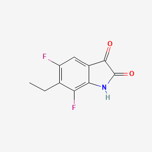molecular formula C10H7F2NO2 B13108383 6-Ethyl-5,7-difluoroindoline-2,3-dione 