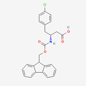 molecular formula C25H22ClNO4 B1310841 (R)-3-((((9H-Fluoren-9-yl)methoxy)carbonyl)amino)-4-(4-chlorophenyl)butanoic acid CAS No. 331763-60-1