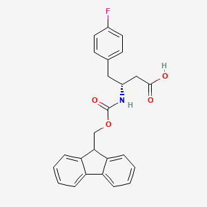 molecular formula C25H22FNO4 B1310844 (R)-3-((((9H-Fluoren-9-yl)methoxy)carbonyl)amino)-4-(4-fluorophenyl)butanoic acid CAS No. 331763-70-3