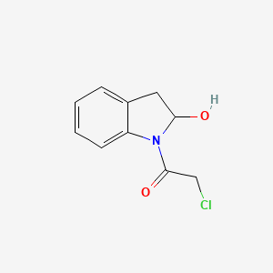 molecular formula C10H10ClNO2 B13108455 2-Chloro-1-(2-hydroxyindolin-1-yl)ethanone CAS No. 88150-27-0